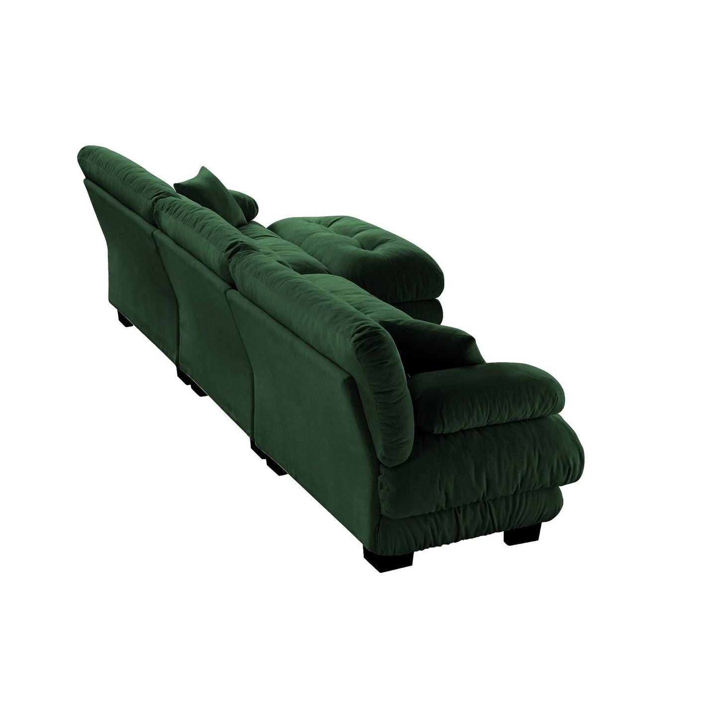Canapé sectionnel modulaire 3 places, canapé à assise profonde, canapé nuage en forme de L avec pouf convertible pour le salon