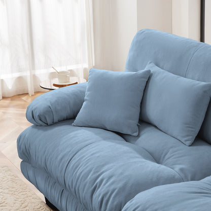 Canapé sectionnel modulaire 3 places, canapé à assise profonde, canapé nuage en forme de L avec pouf convertible pour le salon