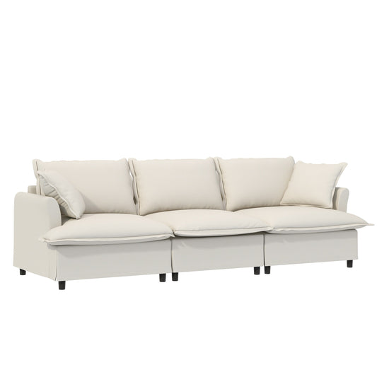 Module de canapé 3 places pour canapé sectionnel modulaire, assise large, canapé nuage en chenille avec coussins décoratifs