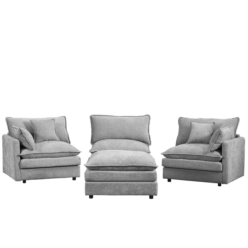 Canapés Cloud confortables 3 places avec pouf amovible