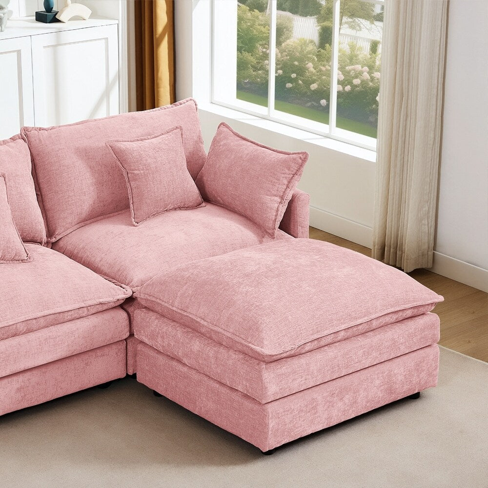 Canapés Cloud confortables 3 places avec pouf amovible