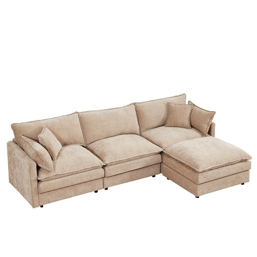 Canapés Cloud confortables 3 places avec pouf amovible