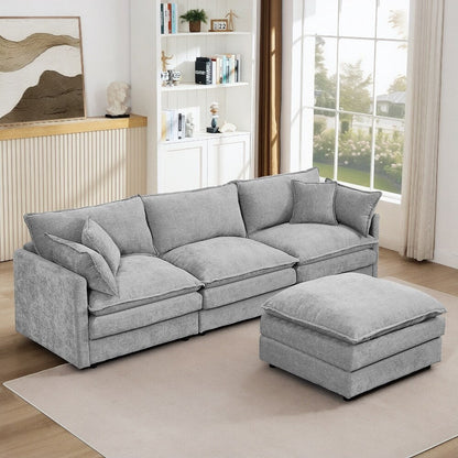 Canapés Cloud confortables 3 places avec pouf amovible