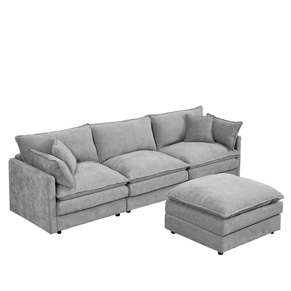 Canapés Cloud confortables 3 places avec pouf amovible