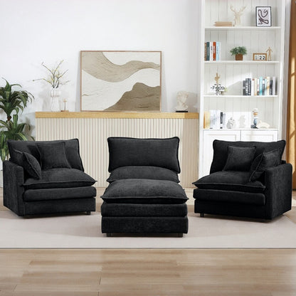 Canapés Cloud confortables 3 places avec pouf amovible
