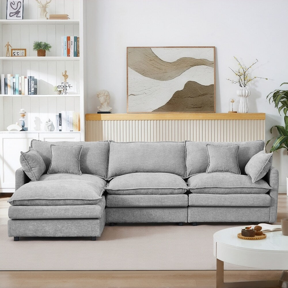 Canapés Cloud confortables 3 places avec pouf amovible
