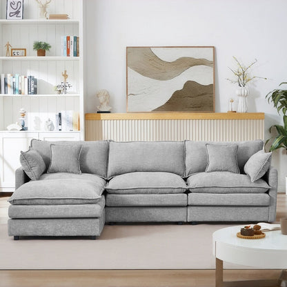 Canapés Cloud confortables 3 places avec pouf amovible