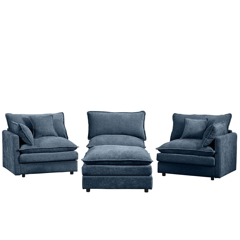 Canapés Cloud confortables 3 places avec pouf amovible