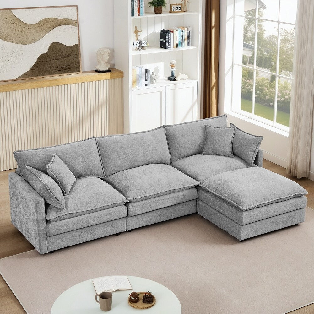 Canapés Cloud confortables 3 places avec pouf amovible