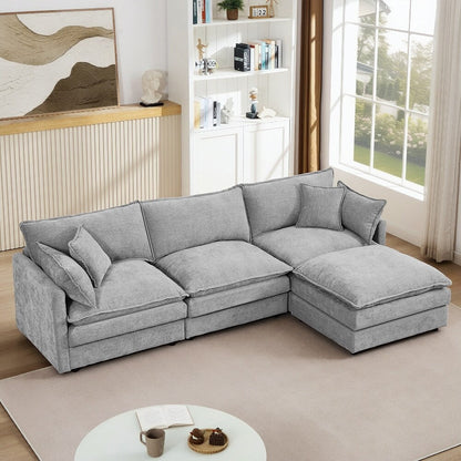 Canapés Cloud confortables 3 places avec pouf amovible