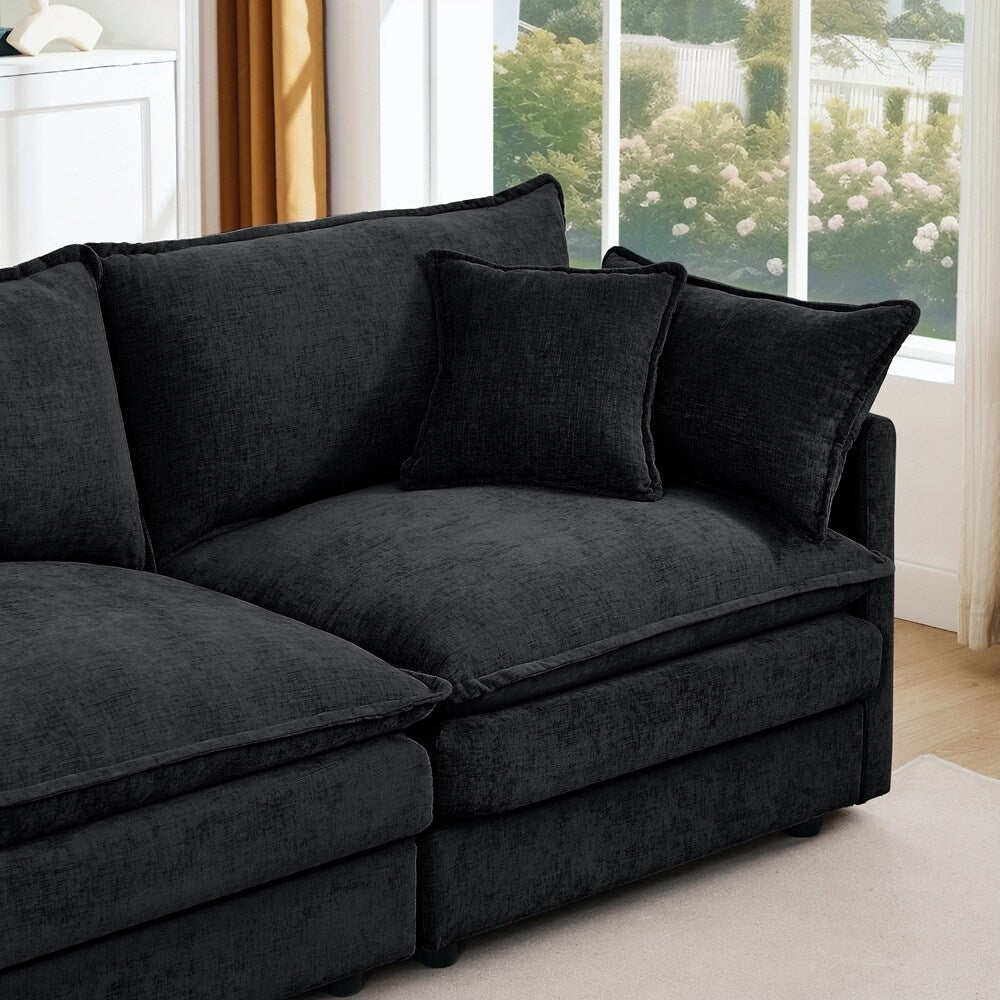 Canapés Cloud confortables 3 places avec pouf amovible