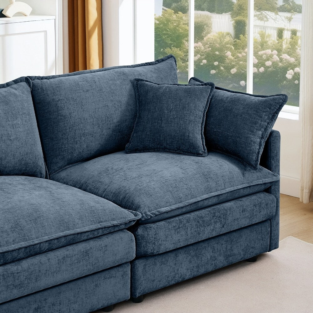Canapés Cloud confortables 3 places avec pouf amovible