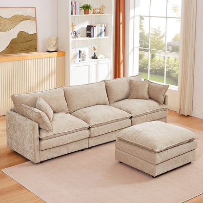 Canapés Cloud confortables 3 places avec pouf amovible