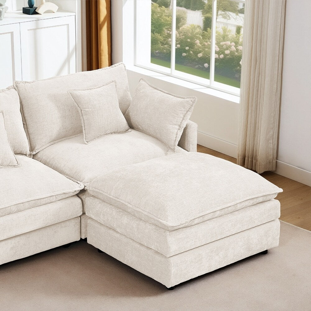 Canapés Cloud confortables 3 places avec pouf amovible