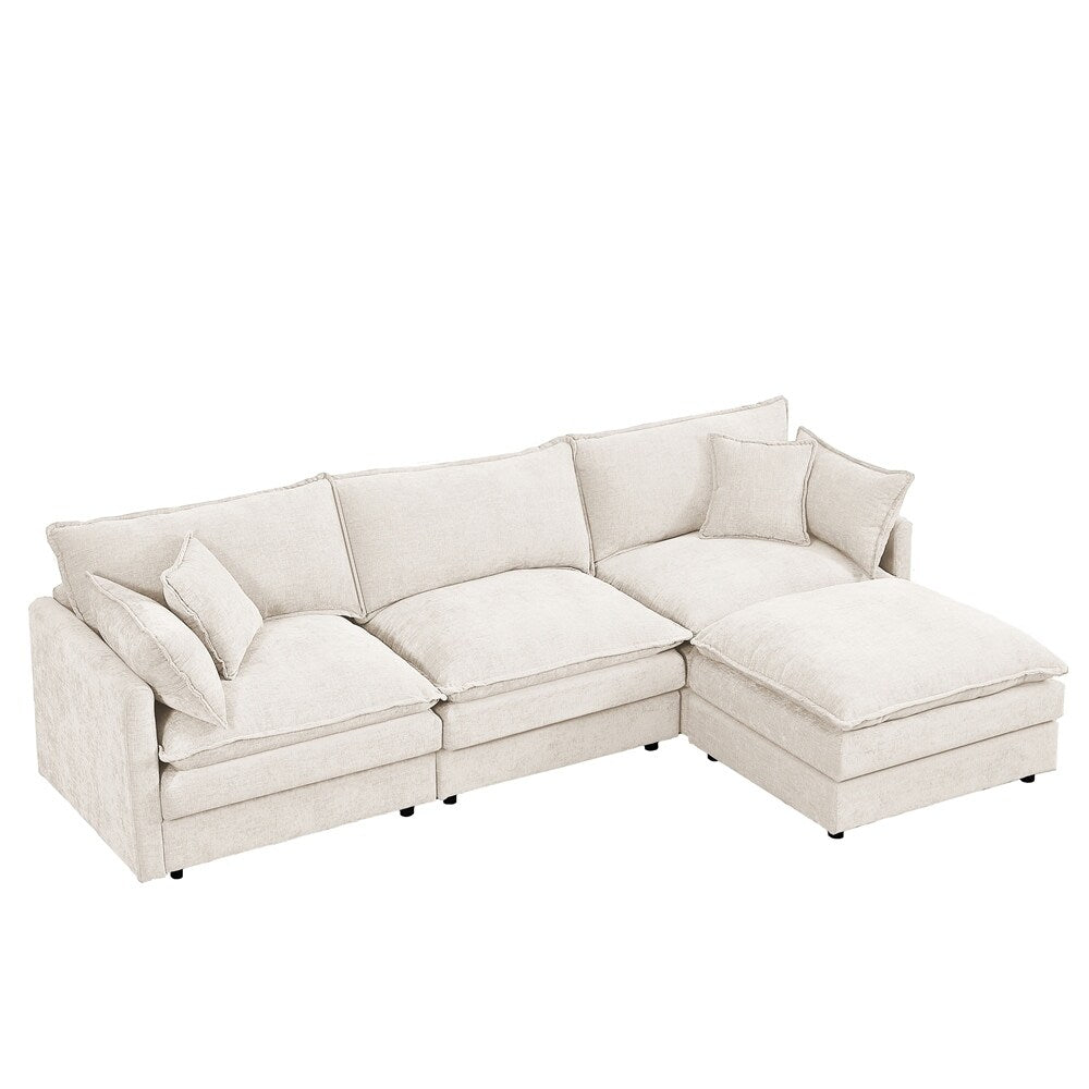 Canapés Cloud confortables 3 places avec pouf amovible