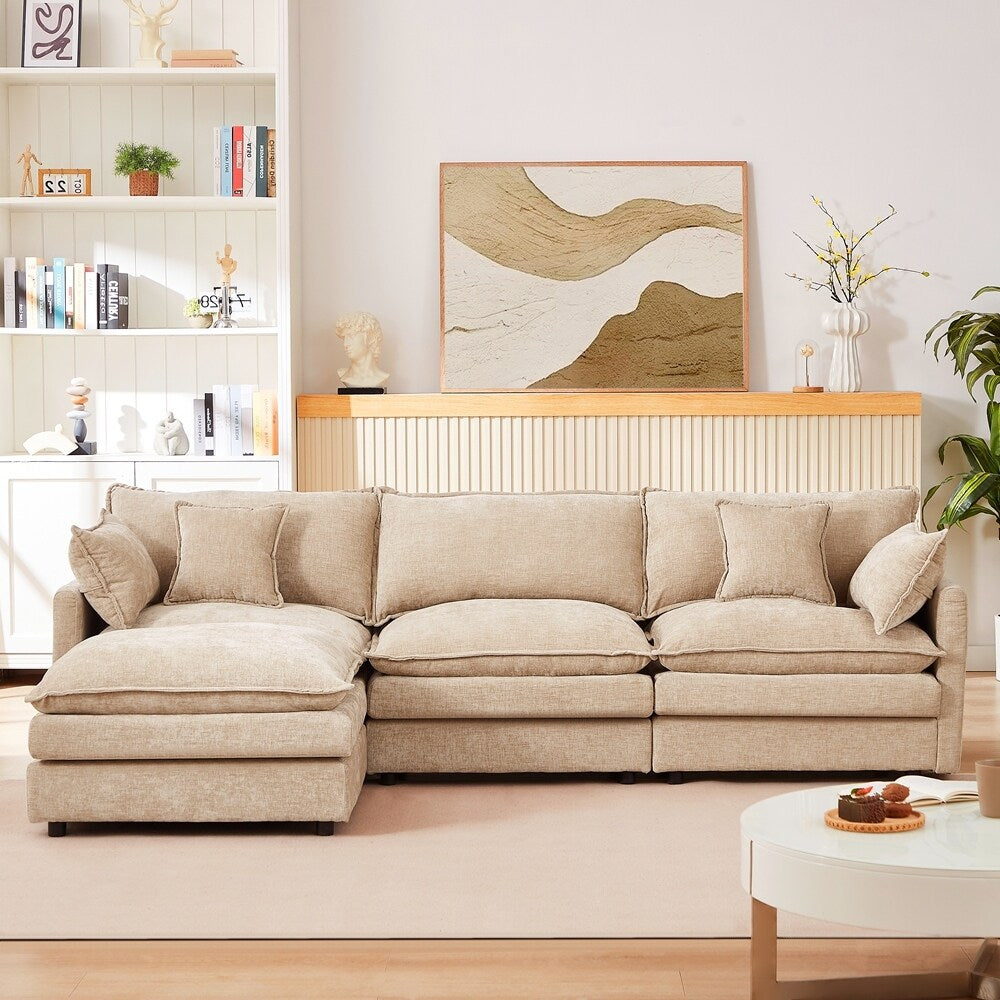 Canapés Cloud confortables 3 places avec pouf amovible