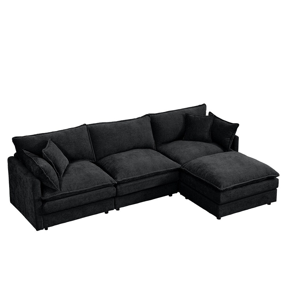 Canapés Cloud confortables 3 places avec pouf amovible