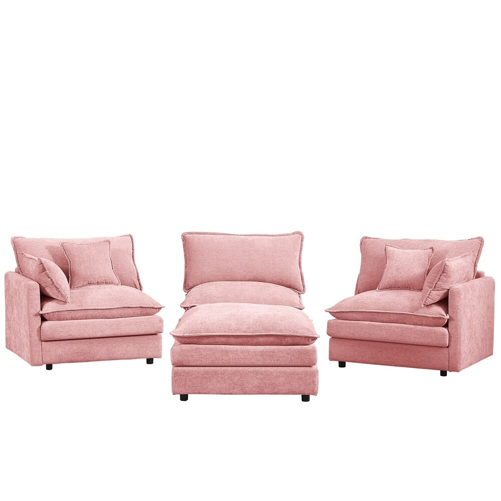 Canapés Cloud confortables 3 places avec pouf amovible