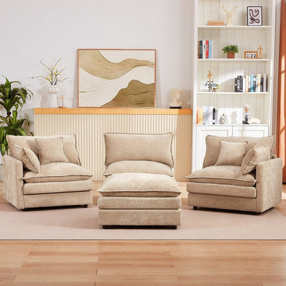 Canapés Cloud confortables 3 places avec pouf amovible