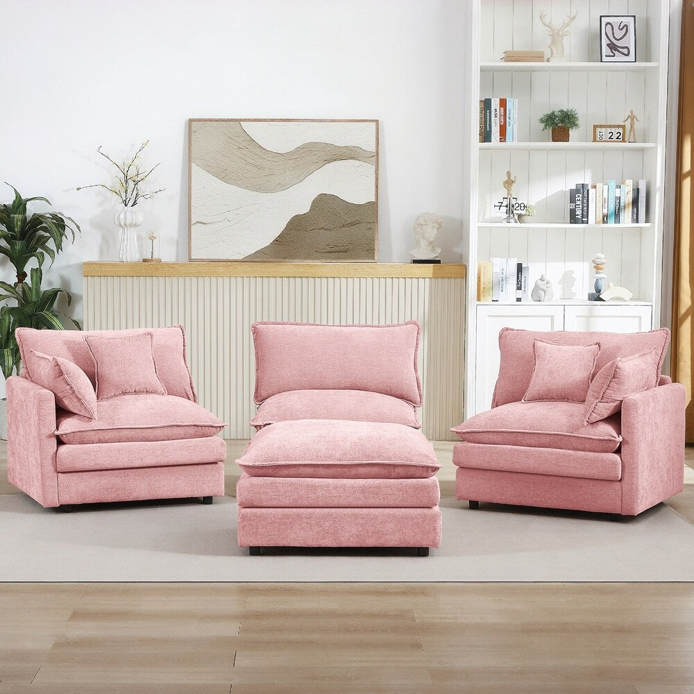 Canapés Cloud confortables 3 places avec pouf amovible