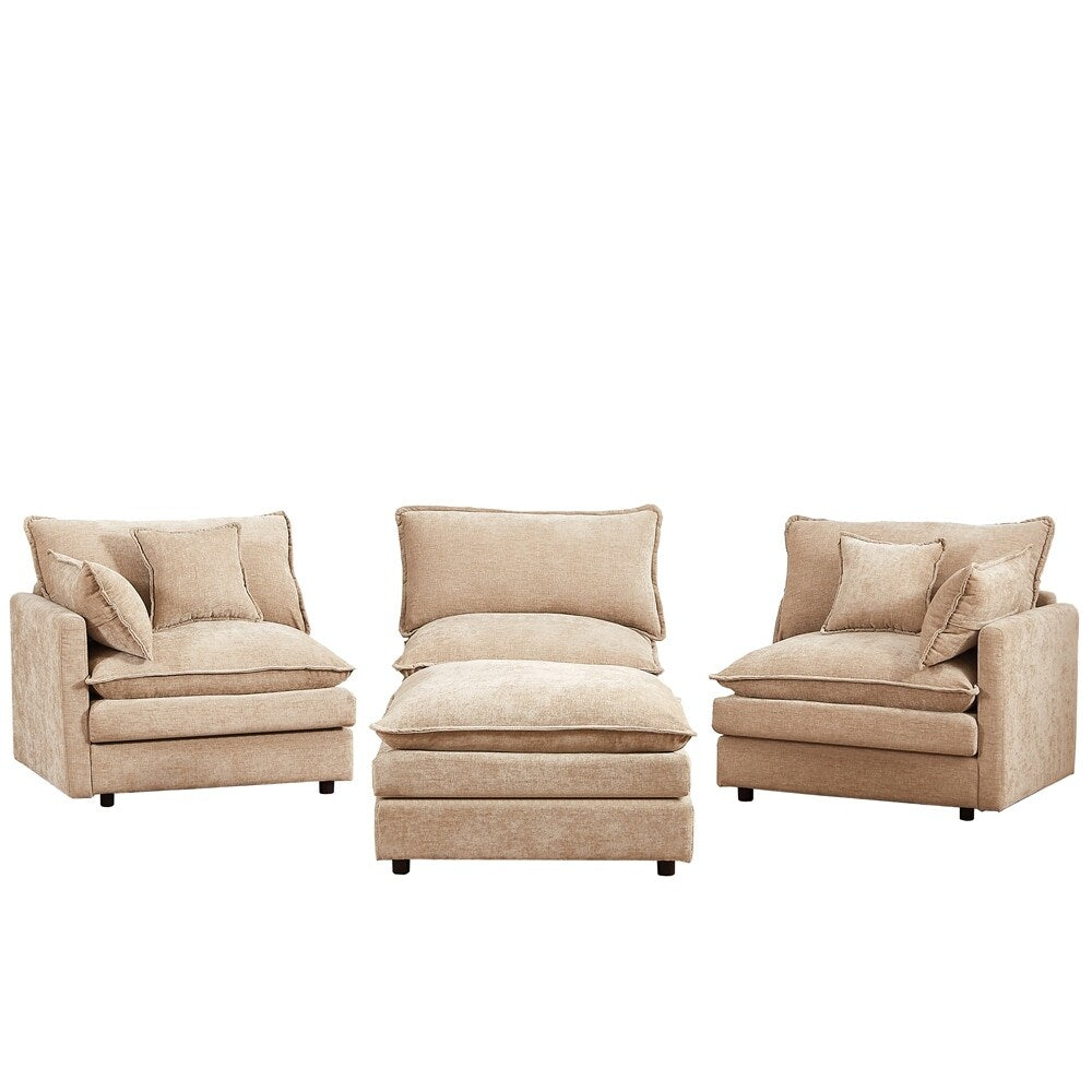 Canapés Cloud confortables 3 places avec pouf amovible