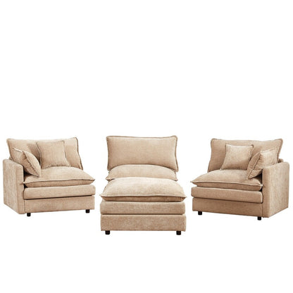 Canapés Cloud confortables 3 places avec pouf amovible