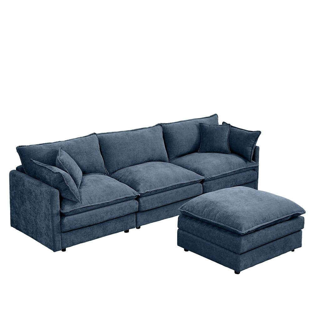 Canapés Cloud confortables 3 places avec pouf amovible