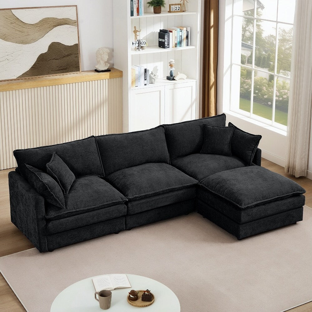 Canapés Cloud confortables 3 places avec pouf amovible