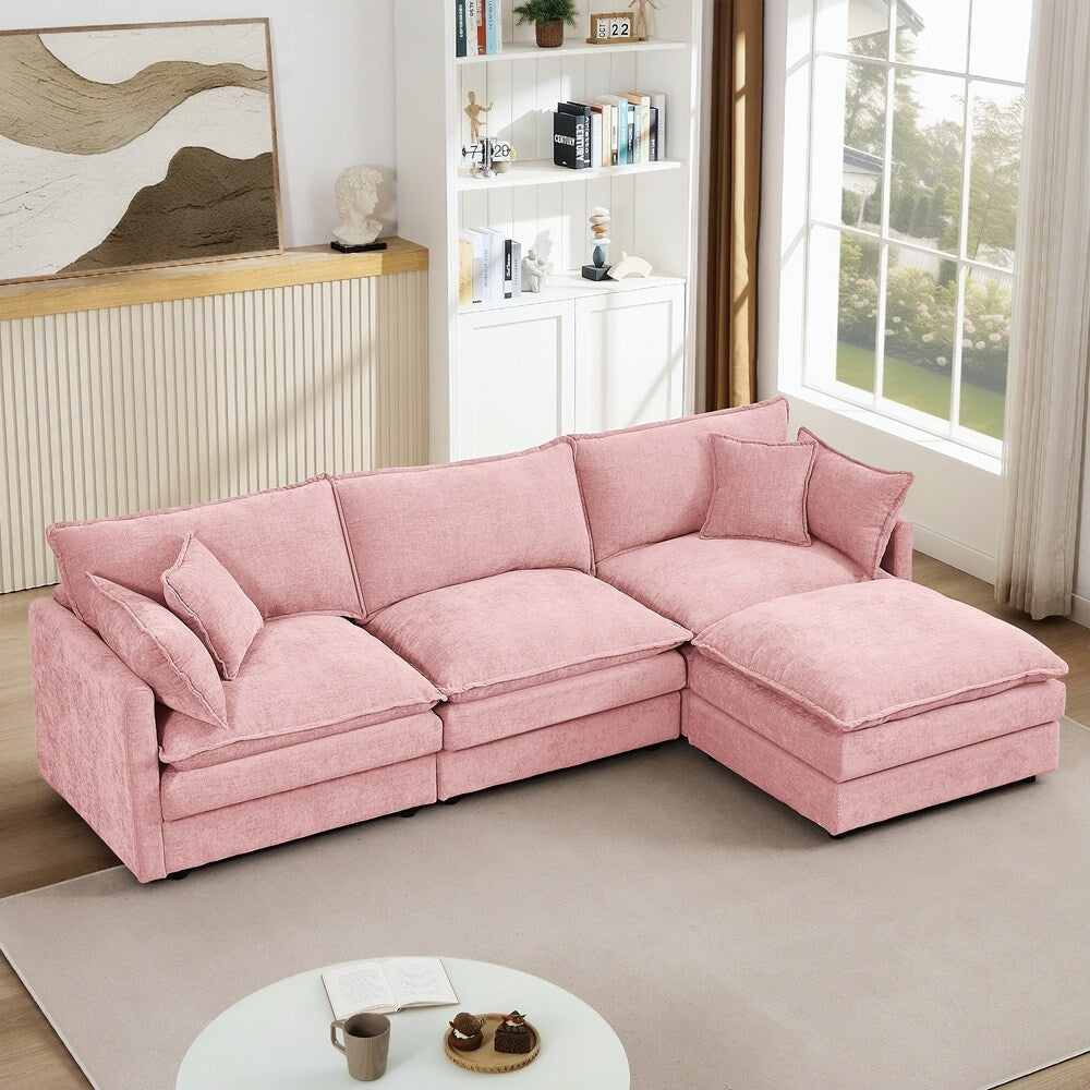 Canapés Cloud confortables 3 places avec pouf amovible