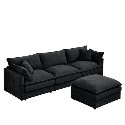 Canapés Cloud confortables 3 places avec pouf amovible
