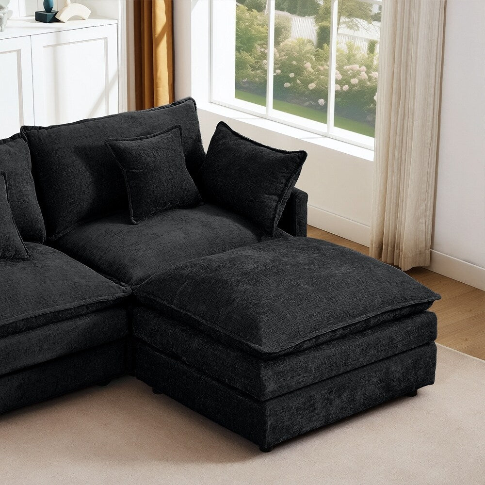 Canapés Cloud confortables 3 places avec pouf amovible