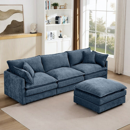Canapés Cloud confortables 3 places avec pouf amovible