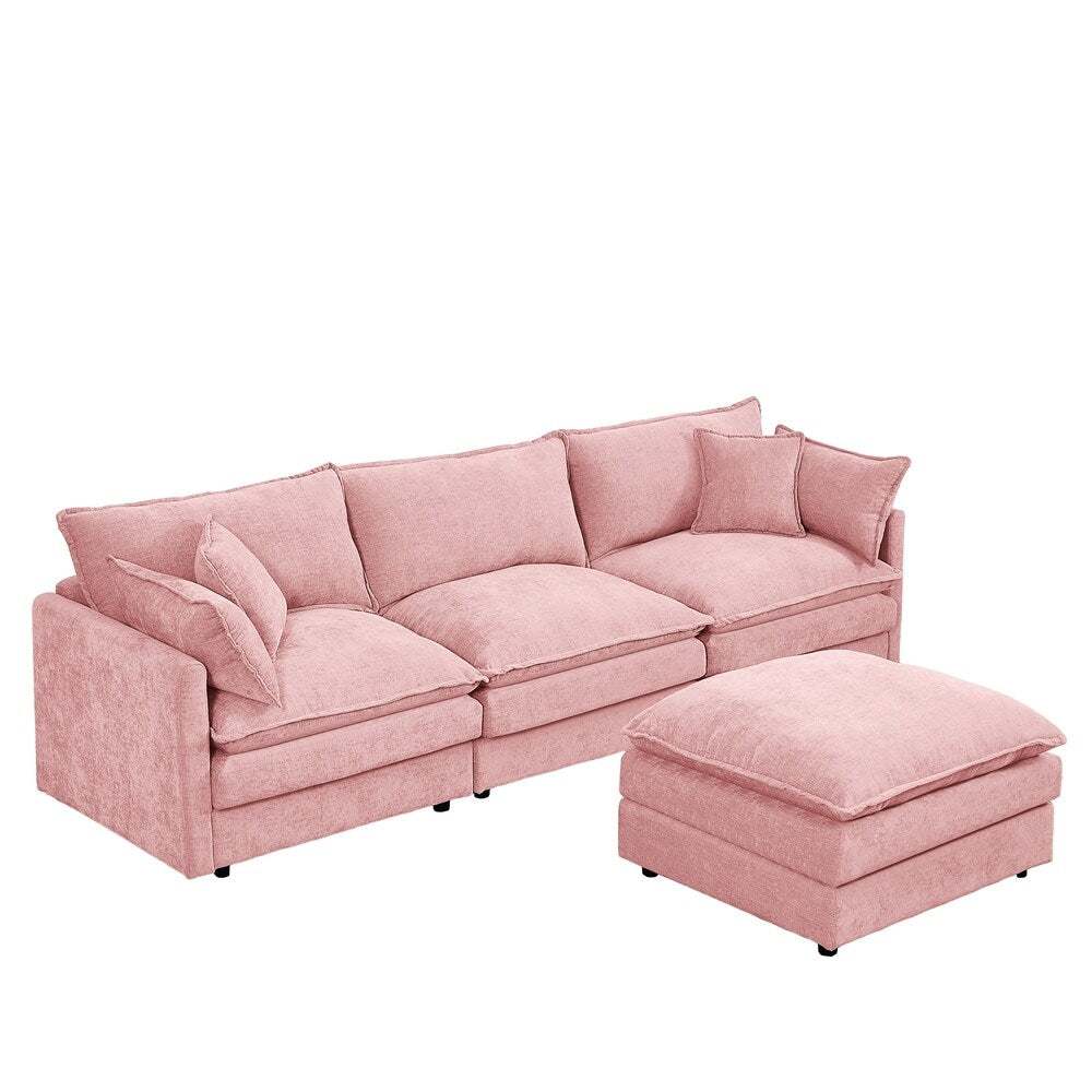 Canapés Cloud confortables 3 places avec pouf amovible