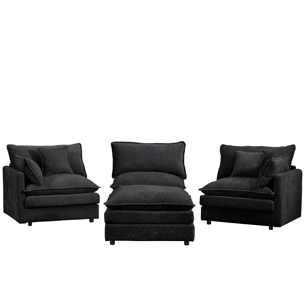 Canapés Cloud confortables 3 places avec pouf amovible