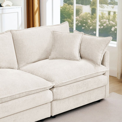 Canapés Cloud confortables 3 places avec pouf amovible
