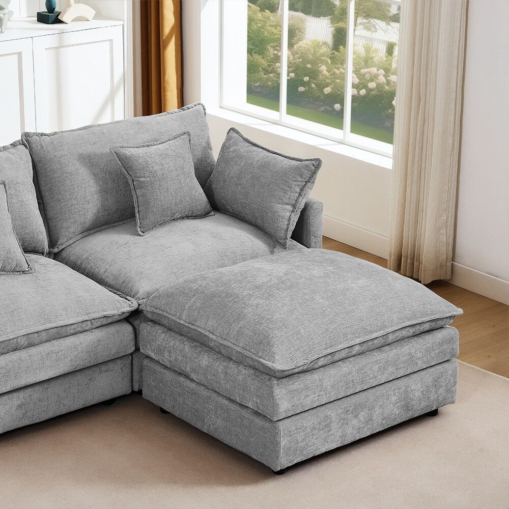 Canapés Cloud confortables 3 places avec pouf amovible