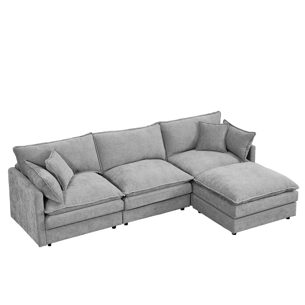Canapés Cloud confortables 3 places avec pouf amovible