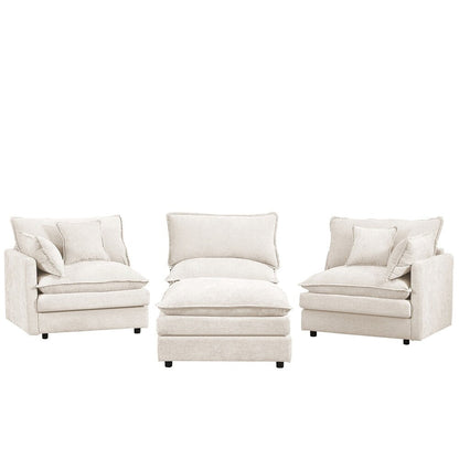 Canapés Cloud confortables 3 places avec pouf amovible
