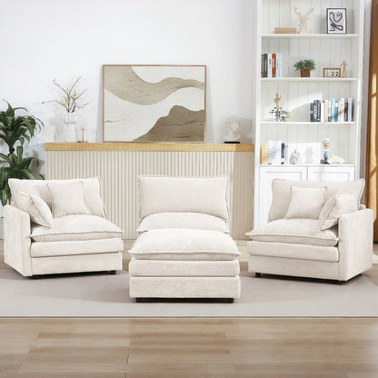 Canapés Cloud confortables 3 places avec pouf amovible