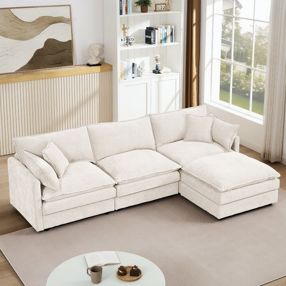 Canapés Cloud confortables 3 places avec pouf amovible