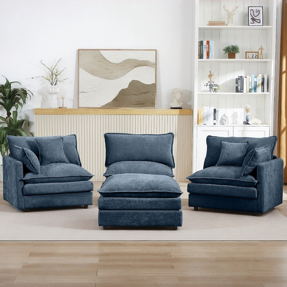 Canapés Cloud confortables 3 places avec pouf amovible