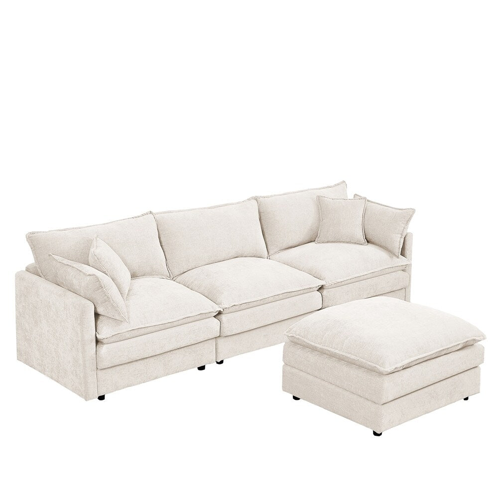 Canapés Cloud confortables 3 places avec pouf amovible