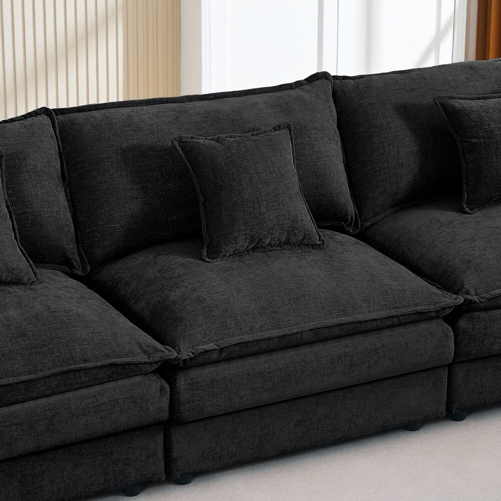 Canapés Cloud confortables 3 places avec pouf amovible
