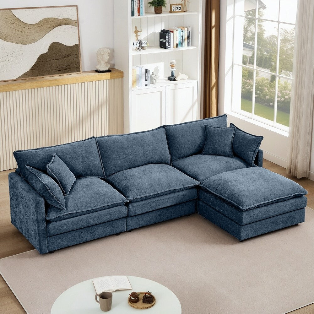 Canapés Cloud confortables 3 places avec pouf amovible