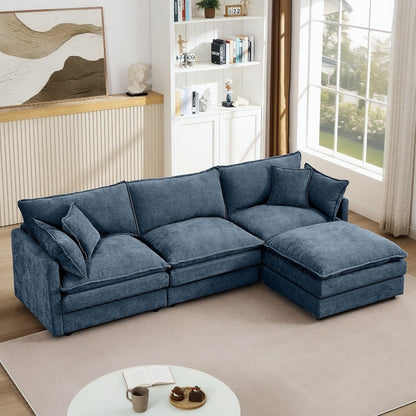 Canapés Cloud confortables 3 places avec pouf amovible