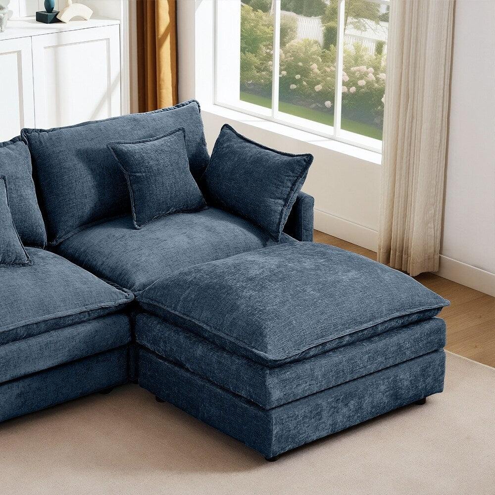 Canapés Cloud confortables 3 places avec pouf amovible