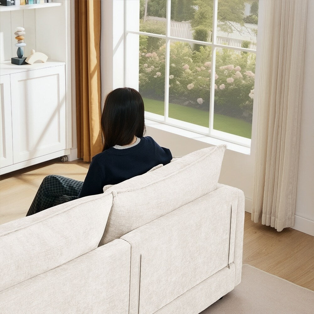 Canapés Cloud confortables 3 places avec pouf amovible
