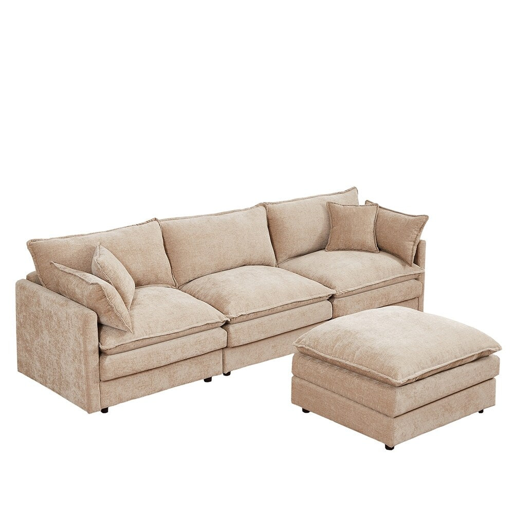 Canapés Cloud confortables 3 places avec pouf amovible