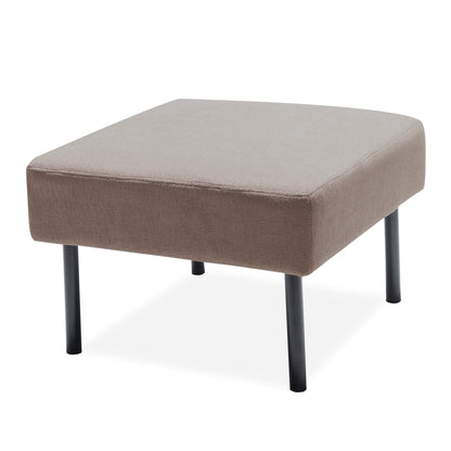 Canapé 3 places en tissu polyester en forme de L avec pouf, canapé rembourré moderne, petit canapé confortable pour petit espace