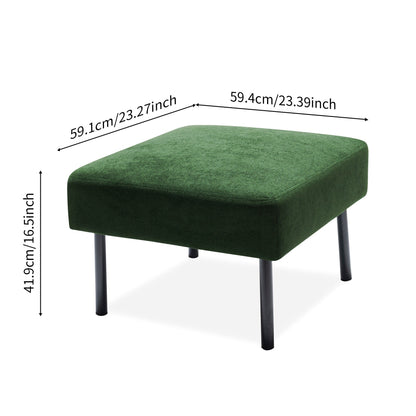 Canapé 3 places en tissu polyester en forme de L avec pouf, canapé rembourré moderne, petit canapé confortable pour petit espace